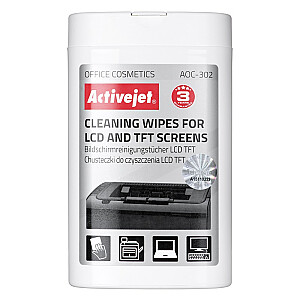 Tīrīšanas lupatiņas Activejet AOC-302 priekš LCD / TFT - 100 gab.
