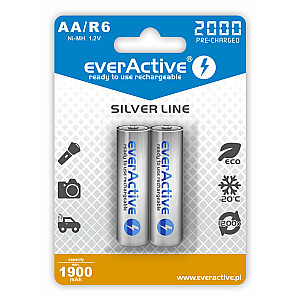 EverActive Ni-MH R6 AA 2000 mAh Silver Line akumulatori - 2 gab.