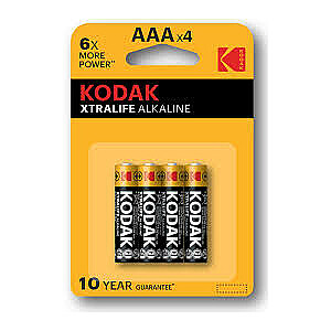 Kodak XTRALIFE AAA sārma baterijas (x4)
