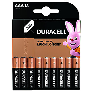 DURACELL AAA / LR03 sārma baterija 18gab.