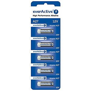 5 щелочных батарей everActive 27A 12 В в блистерной упаковке 5 шт.