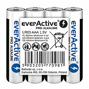 Щелочные батарейки AAA / LR03 everActive Pro 4 шт.