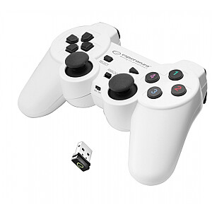 Esperanza EGG108W spēļu kontrolieris datora spēļu pults, Playstation 3 analogais / digitālais RF melns, balts