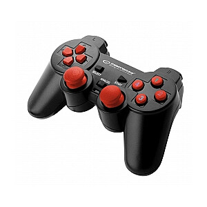 Spēļu kontrolieris Esperanza EGG102R melns, sarkans USB 2.0 spēļu paneļa analogais / digitālais dators