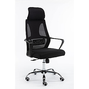 Topeshop FOTEL NIGEL CZERŃ офисное / компьютерное кресло Мягкое сиденье Сетчатая спинка