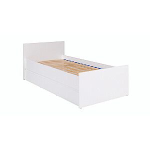 Cama gulta (rāmis + plaukts; bez matrača) COCO C8 90x200 balts paklājiņš.