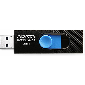 ADATA UV320 Pendrive 64GB melns / zils (AUV320-64G-RBKBL)