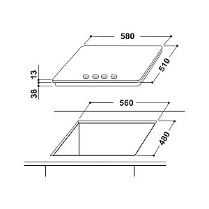 Варочная панель Indesit THP 641 IX / I Нержавеющая сталь Встроенный газ 4 зоны (зоны)