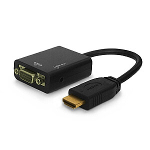 Savio CL-23 VGA (D-Sub) HDMI A tipa (standarta) video kabeļa adapteris, melns