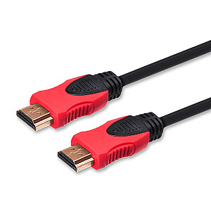 Savio GCL-04 HDMI kabelis 3 m HDMI A tips (standarta) Melns, Sarkans