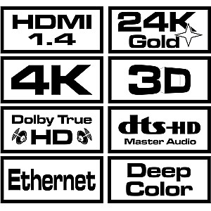 SAVIO HDMI kabelis (M), 20 m, melns, zelta spraudņi, ātrgaitas v1.4, Ethernet / 3D CL-75