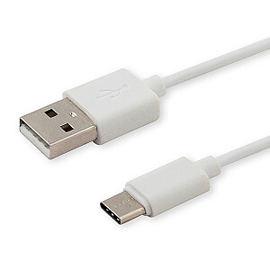 Savio CL-125 USB kabelis 1 m USB 2.0 USB A USB C Balts