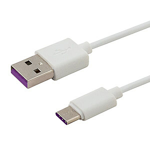 Savio USB - USB Type C 5A Kabelis 1m CL-126 Balts