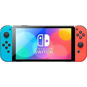 Nintendo Switch sarkans un zils OLED displejs