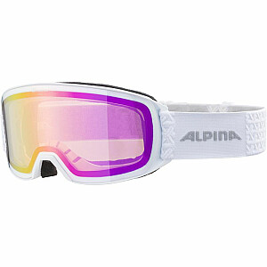 Ziemas sporta brilles Alpina M40 NAKISKA White, Pink Unisex cilindriskas (plakanas) lēcas