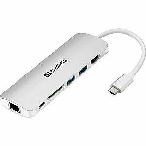 SANDBERG USB-C Dock HDMI+LAN+SD+USB 61W