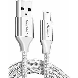 Ugreen USB kabelis Niķelēts USB-C QC3.0 UGREEN kabelis 0,25 m ar alumīnija spraudni balts