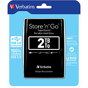 Verbatim Store 'n' Go ārējais cietais disks 2048 GB melns