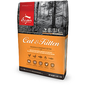 Sausā barība kaķiem Orijen Cat & Kitten Chicken, Fish, Turcija 340 g