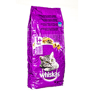 Сухой корм Whiskas для взрослых кошек с тунцом и овощами 14 кг