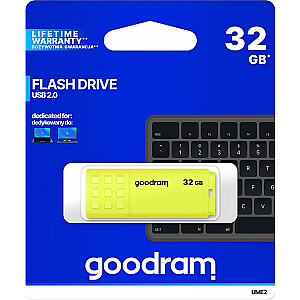 Накопитель GoodRam Pendrive, 32 ГБ, USB 2.0, желтый (UME2-0320Y0R11)