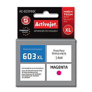 Чернила Activejet AE-603MNX для принтера Epson, замена Epson 603XL T03A34; Верховный; 14 мл; пурпурный