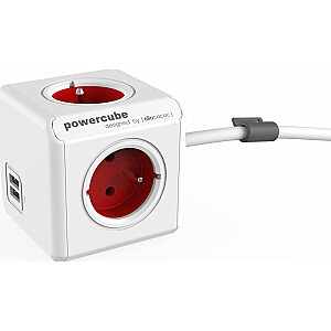 PowerCube paplašinātais USB pagarinātājs 1,5 m sarkanā krāsā (2402RD / FREUPC)