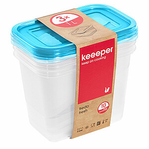 Хранение блюд для пищевых продуктов. Keeeper Fredo 1л 3шт. 330153