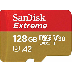 Karta SanDisk Extreme MicroSDXC 128 GB Class 10 UHS-I/U3 A2 V30 (SDSQXA1-128G-GN6AA)