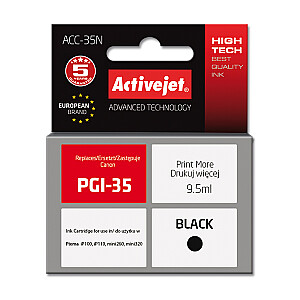 Activejet ACC-35N tinte Canon printerim; Canon PGI-35 nomaiņa; Augstākā; 9,5 ml; melns