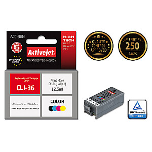 Activejet ACC-36N tinte Canon printerim; Canon PGI-36 nomaiņa; Augstākā; 12,5 ml; Krāsa
