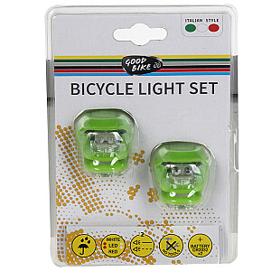 Комплект велосипедных фонарей: передний / задний 2 светодиода + 2 светодиода, 2 режима 92325