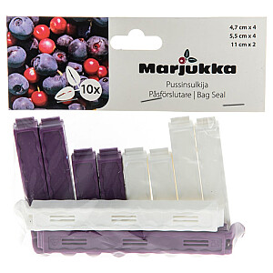 Зажимы для пакетов с продуктами Marjukka 10шт. (4,7 см, 7 см, 11 см) 277102