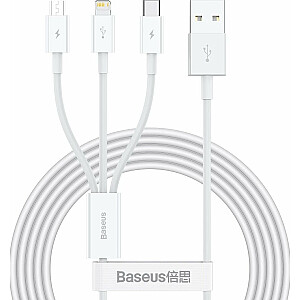 Kabel USB Baseus Kabel USB 3w1 Baseus Superior Series, USB для micro USB / USB-C / Lightning, 3,5 А, 1,2 м (белый)