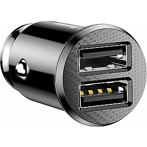 Автомобильное зарядное устройство Baseus Grain 2x USB 5V 3.1A, черный