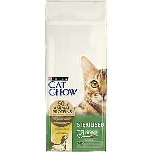 Purina Cat Chow Стерилизованный сухой корм для кошек 15 кг Курица для взрослых