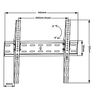 MACLEAN BRACKETS MC-862 Оригинальный сверхпрочный регулируемый простой монтажный кронштейн для телевизора 26-55" 40 кг Универсальный черный max Vesa 400x400