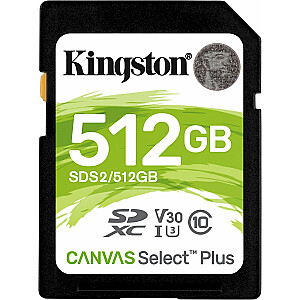Karta Kingston Canvas Select Plus SDXC 512 GB Class 10 UHS-I/U3 V30 (SDS2/512GB)