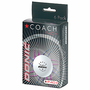 Мячи для настольного тенниса DONIC P40 + Coach 1 шт. 6шт белый