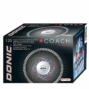 Мячи для настольного тенниса DONIC P40 + Coach 1žv. 120 шт. Белый