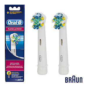 Oral-B Floss Action  EB25-2 For adults, Heads, Number of brush heads included 2, White