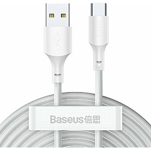 Baseus USB-C USB kabelis, taisns spraudnis — 1,5 m, balts (TZCATZJ-02)