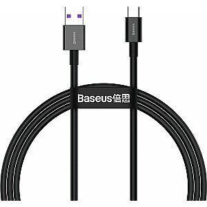 Baseus USB-C USB kabelis, taisns spraudnis - 1 m, melns (BSU2667BLK)