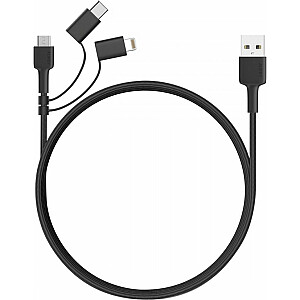Aukey USB-A USB kabelis, taisns spraudnis - 1,2 m, melns (CB-BAL5)