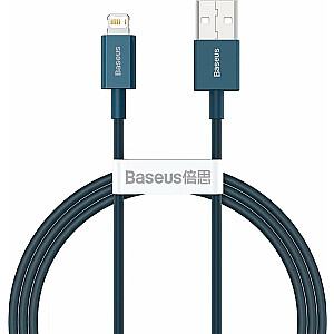 USB kabelis Baseus Lightning Straight Plug - 1 m, zils (CALYS-A03)