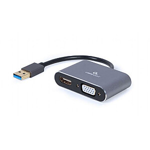 АДАПТЕР ВВОДА/ВЫВОДА USB3 НА HDMI/VGA/СЕРЫЙ A-USB3-HDMIVGA-01 GEMBIRD