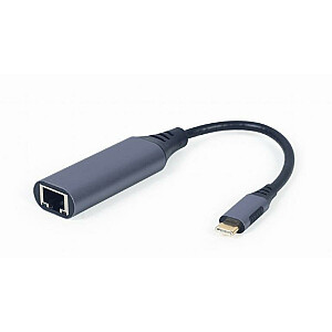 АДАПТЕР ВВОДА-ВЫВОДА USB-C НА LAN/СЕРЫЙ A-USB3C-LAN-01 GEMBIRD