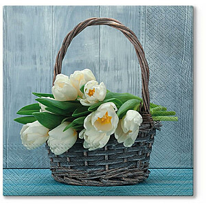 SALVETES 33X33CM TULIPS IN THE BASKET, Paw Decor Collection