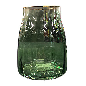 Vāze stikla pelēka/ zaļa 18cm