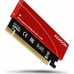 Axagon PCIe x16 uz M.2 NVMe adapteris + pasīvais dzesētājs (PCEM2-S)